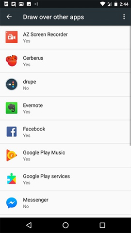 Instructions to turn off screen overlay on Android 6.0 Marshmallow Picture 8