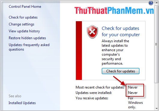 Instructions to turn off the automatic update mode on Windows 7 Picture 5