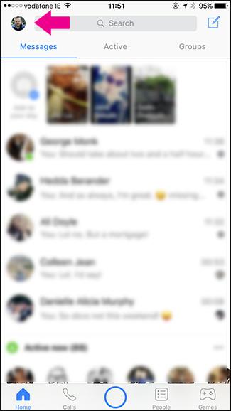 Instructions to turn off the feature to automatically run videos on Facebook Messenger Picture 1