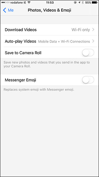 Instructions to turn off the feature to automatically run videos on Facebook Messenger Picture 3
