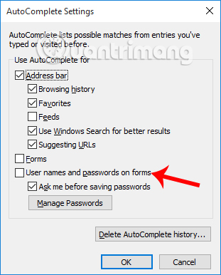 Instructions to turn off the proposal to save passwords on the Web browser Picture 17