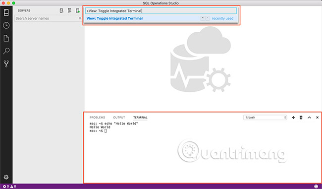 Integrated terminal in SQL Operations Studio (preview) Picture 1
