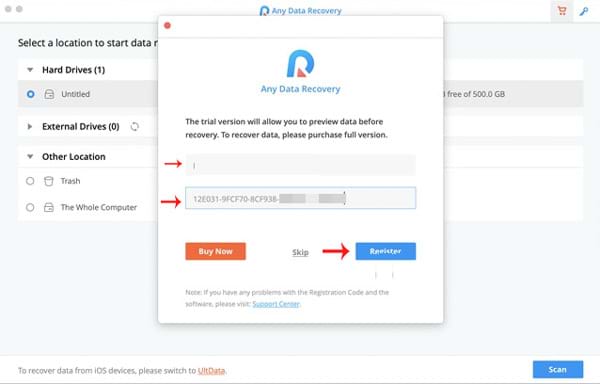 Invite Any Data Recovery - software that helps recover lost data on a Mac, costing 56 USD, is free Picture 6
