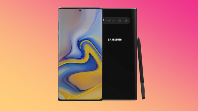 Invite to admire Concept Galaxy Note 10 with perforated screen, 4 beautiful cameras Picture 1