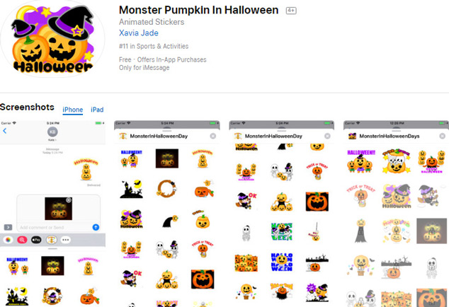 Invite to download 10 Halloween sticker packages for iMessage, being free Picture 6