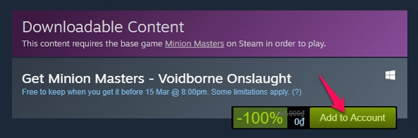 Invite to download DLC Minion Masters: Voidborne Onslaught, a card collection game for VND 165,000, free on Steam Picture 5