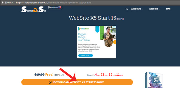 Invite to download WebSite X5 Start 15, website creation tool for $ 19.95, free of charge Picture 2