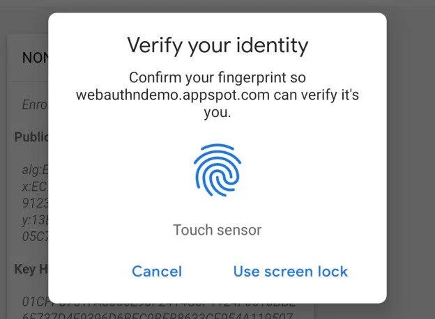 Invite to experience fingerprint login feature on Chrome 70 beta Picture 1