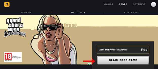 Invite to receive the blockbuster GTA San Andreas is free on Rockstar Picture 8