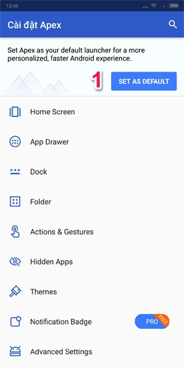 Invite to upgrade Apex Launcher Free to Pro version, completely free Picture 3