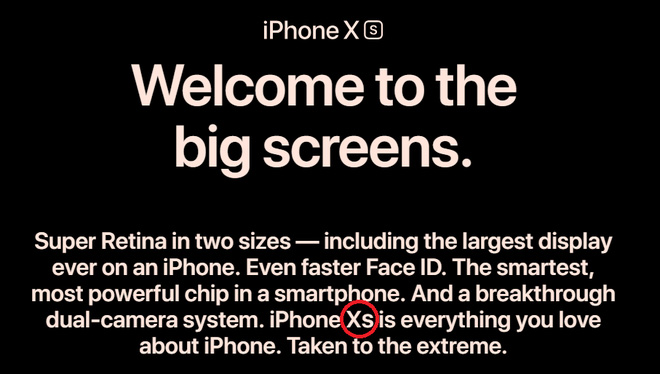 Is it correct to write 'iPhone XS' or 'Xs'? Picture 2