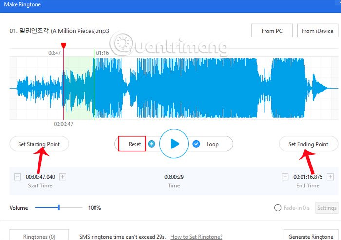 Is it possible to set a ringtone from Zing MP3 for iPhone? Picture 5