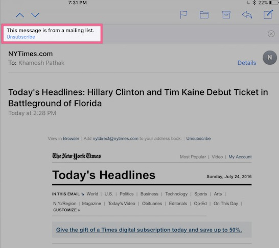 Is there anything new on the iOS 10 Mail app? Picture 3
