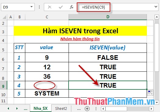 ISEVEN function - Function returns True value if the value is even in Excel Picture 5