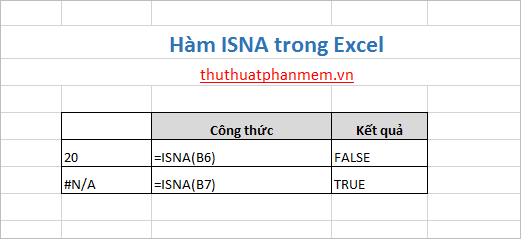 ISNA function in Excel Picture 2