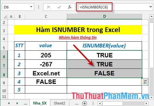 ISNUMBER function - The function returns True if the value is numeric in Excel Picture 5