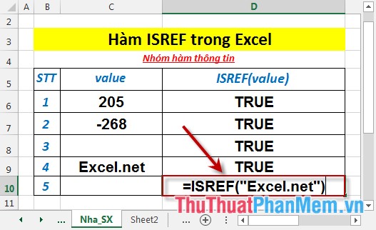 ISREF function - The function returns True if the value is a valid reference value in Excel Picture 6