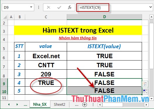 ISTEXT function - Function returns True value if that value is text in Excel Picture 6