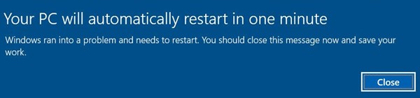 June 1020 security patch of Windows 10 encountered a problem causing the machine to automatically restart Picture 1