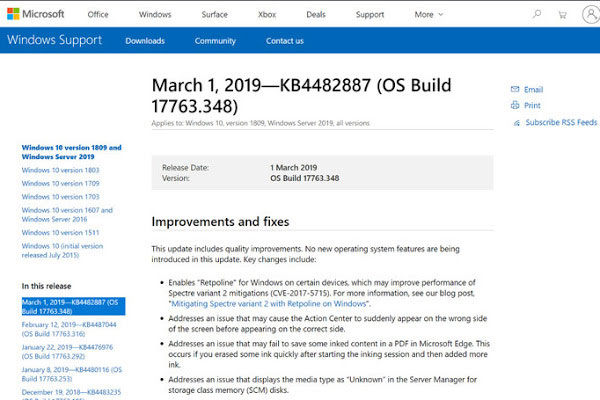 KB4482887 update patched the Specter vulnerability, but it caused problems for some Windows 10 games Picture 3