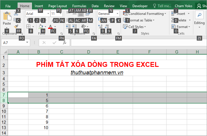 keyboard shortcut for subscript in excel graph