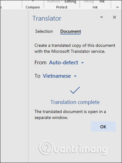 Language translation on Word 2019 Picture 11