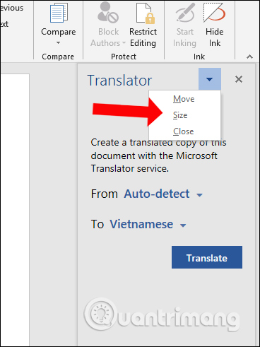 Language translation on Word 2019 Picture 13