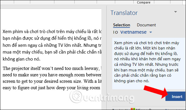Language translation on Word 2019 Picture 6
