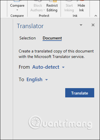 Language translation on Word 2019 Picture 9