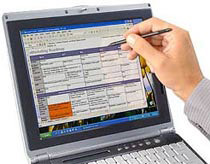 Laptop starts the multi-touch screen application Picture 1