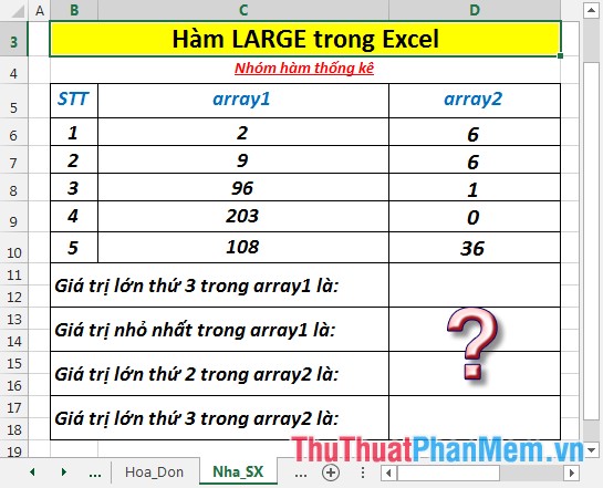 LARGE function - The function returns the kth largest value in a dataset in Excel Picture 2
