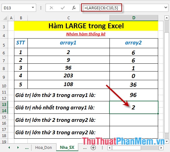 LARGE function - The function returns the kth largest value in a dataset in Excel Picture 5