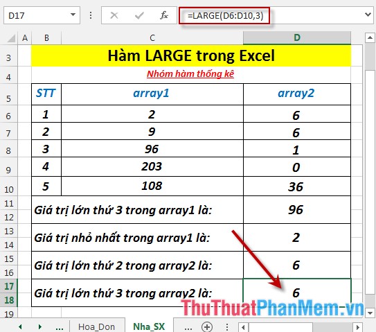LARGE function - The function returns the kth largest value in a dataset in Excel Picture 8