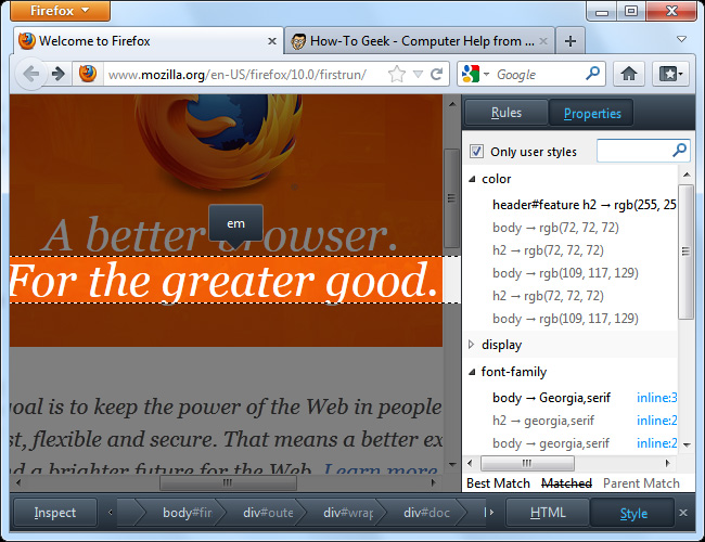Learn about Firefox's Web Developer Tools Picture 7