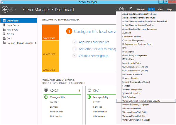 Learn about firewalls, Windows Firewall on Windows Server 2012 Picture 1