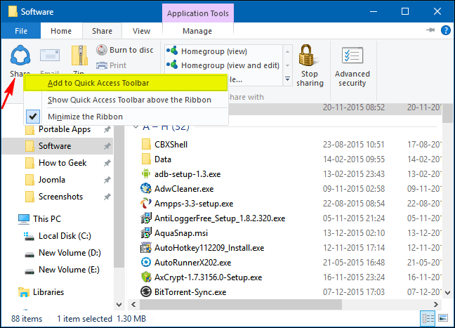 Learn about the Quick Access Toolbar on Windows 10 Picture 13