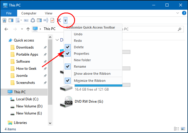 Learn about the Quick Access Toolbar on Windows 10 Picture 5