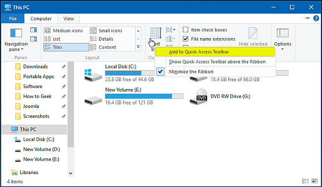 Learn about the Quick Access Toolbar on Windows 10 Picture 6