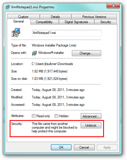 Learn about Windows 'File Downloaded from the Internet' message Picture 5