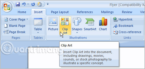 missing clipart in word 2010