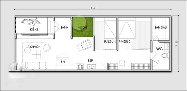 Level 4-storey house mezzanine 3 bedrooms Picture 9