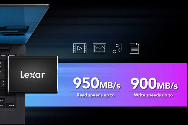 Lexar's new SL100 Pro portable SSD has a read speed of 950MB / s - recording 900 MB / s Picture 1