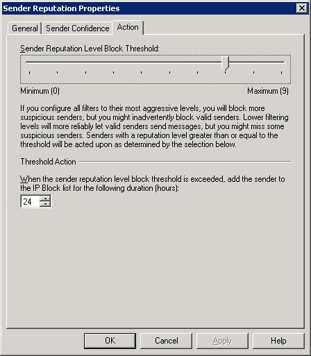 Limit Spam with the Sender Reputation in Exchange 2007 Picture 4