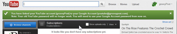 Link a YouTube account to a New Google account Picture 10