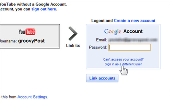 Link a YouTube account to a New Google account Picture 8