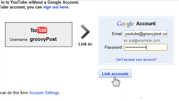 Link a YouTube account to a New Google account Picture 9