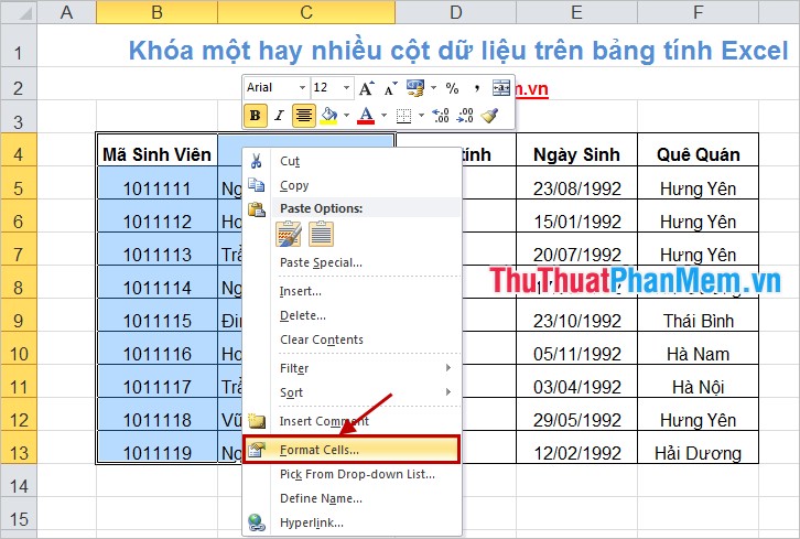 Lock one or more data columns on Excel worksheet - Freeze data in Excel ...