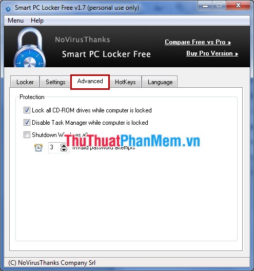 Lock the computer with Smart PC Locker software Picture 5