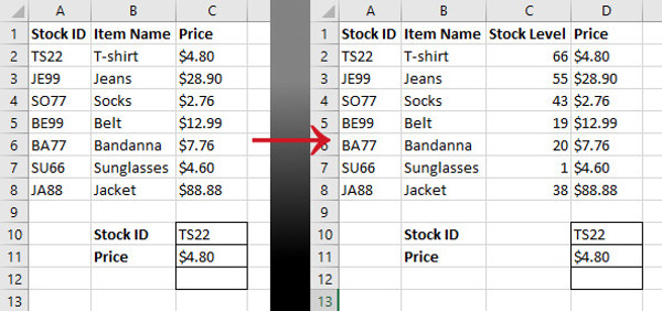 Look up data in Excel tables: Replace VLOOKUP with INDEX and MATCH Picture 6