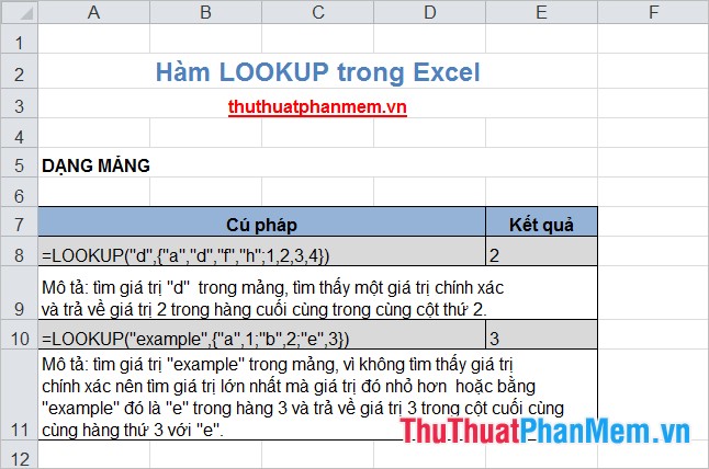 LOOKUP function searches in Excel Picture 2